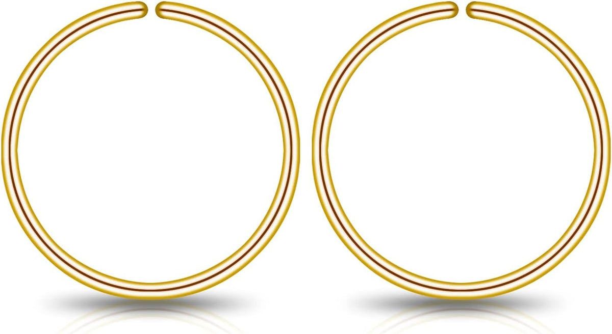 Small Gold or Sterling Silver Huggie Hoop Earrings for Women Cartilage Nose Helix Tragus