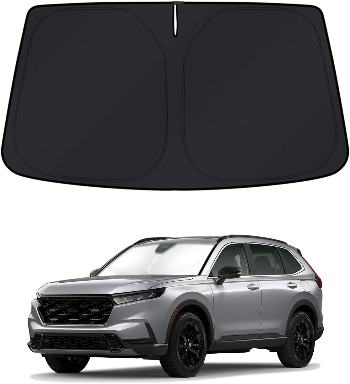 KUST Windshield Sun Shade for 2017-2026 Tesla Model Y/Model 3 Sunshade Accessories (Fit 2025-2026 Model Y Juniper / 2024 Model 3 Highland) Upgraded Foldable Sunshade, Blocks UV Rays Keep Car Cool
