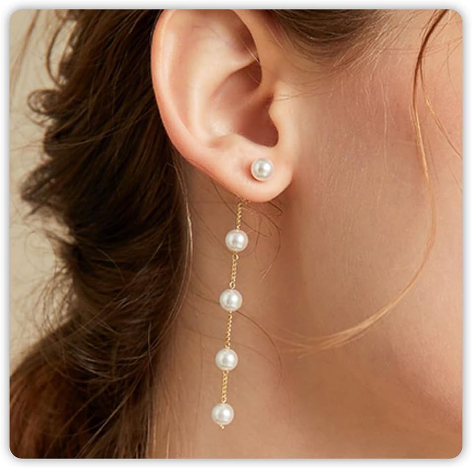 Trinckle Pearl Earrings for Women Drop Jewelry Bride Wedding Accessories