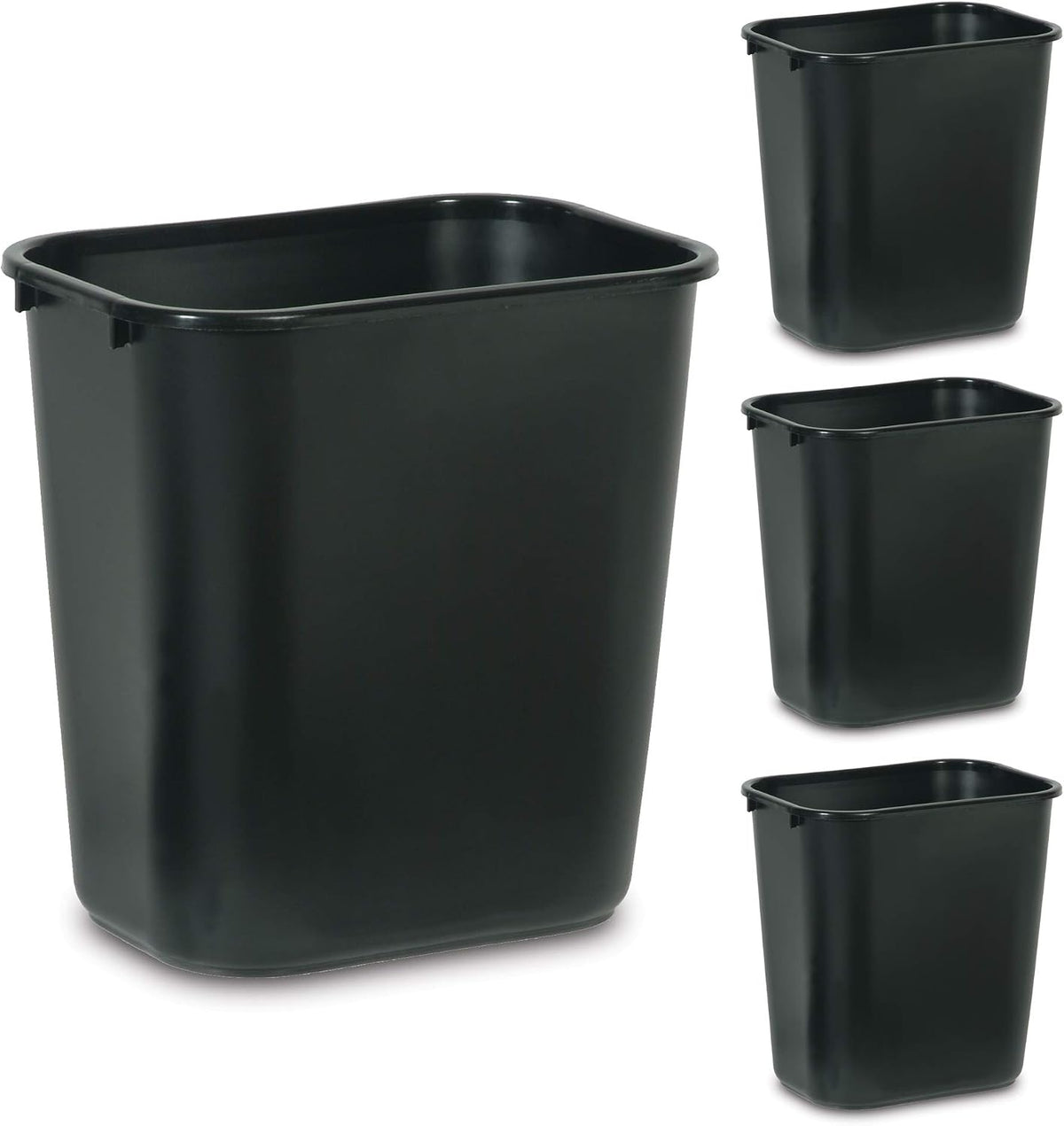 Rubbermaid Commercial Products Deskside Wastebasket/Trash Can, 10.25-Gallon/41-Quart, Gray, Plastic, Garbage Can for Home/Office, Fits Under Desk/Sink/Cabinet