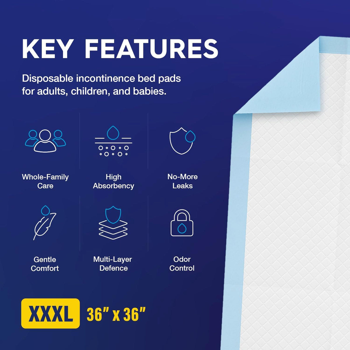 PULP Chucks Pads Disposable Adult 36 x 36 | 50 Underpads