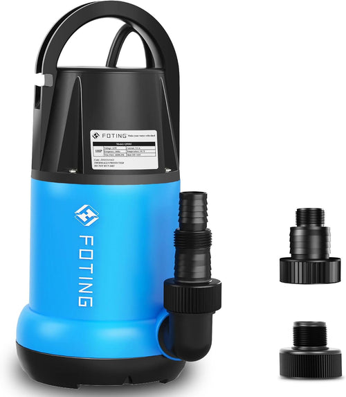 FOTING 1HP Sump Pump 4600GPH Clean/Dirty Submersible Water Pump