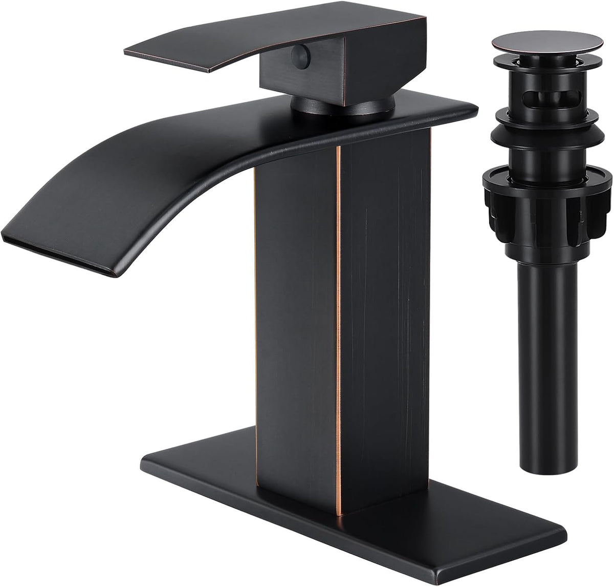 Bathroom Faucet Brushed Nickel Waterfall Single Handle Vanity Faucet