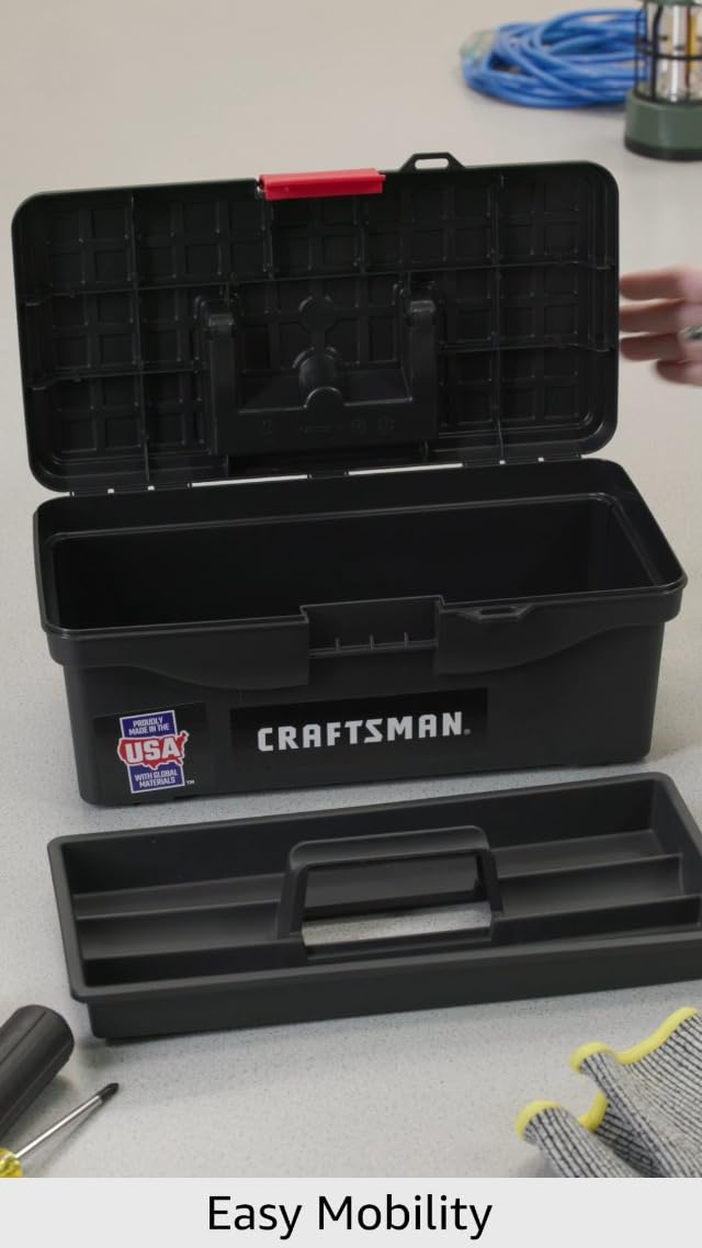 CRAFTSMAN Tool Box, Lockable, 13 in., Red/Black (CMST13004)