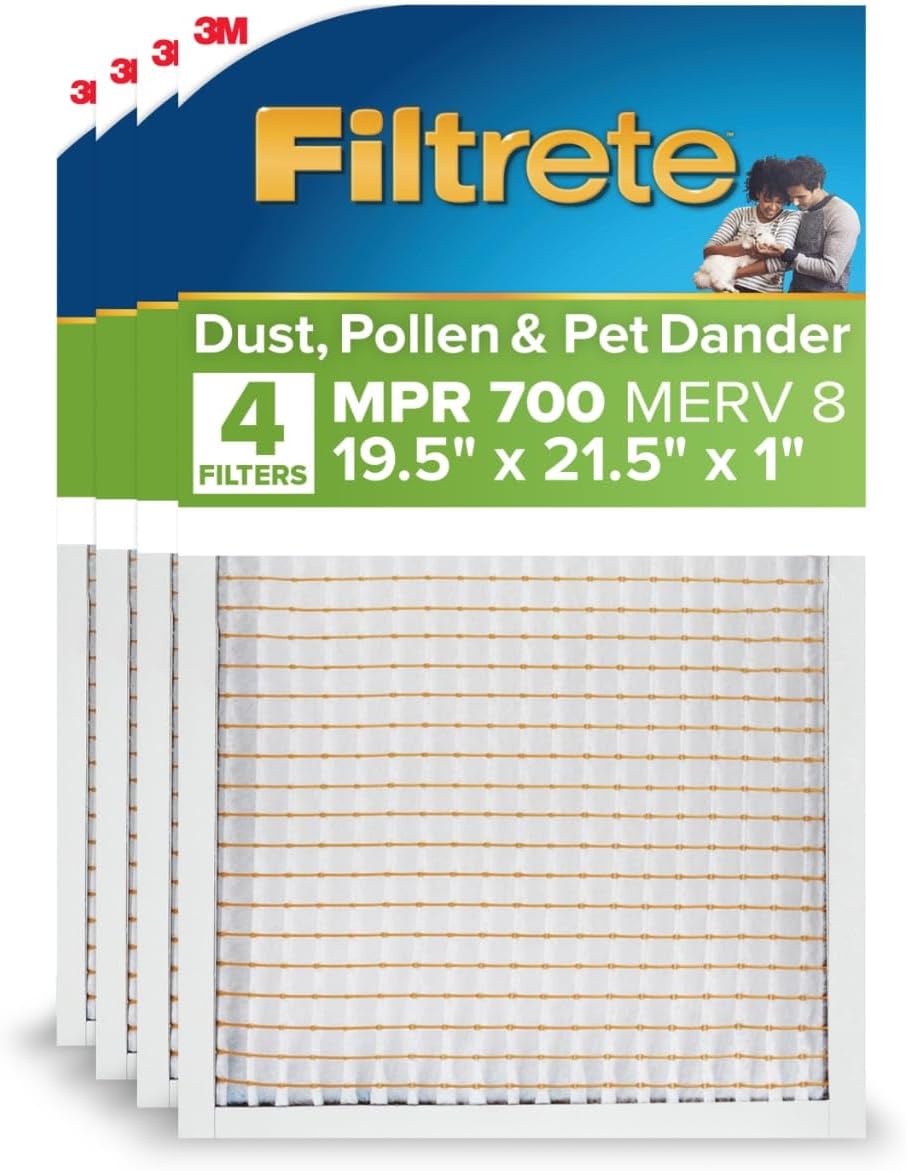 Filtrete 20x30x1 Air Filter, MERV 8, MPR 700, 4 HVAC Filters