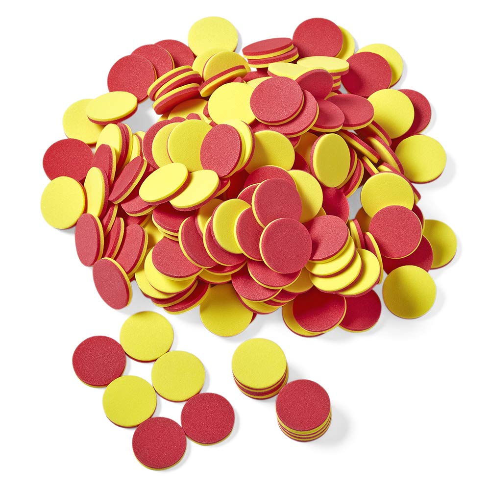 hand2mind Foam Two-Color Counters, Red and Yellow, Manipulatives, Chips, Math Bingo, 200 Count