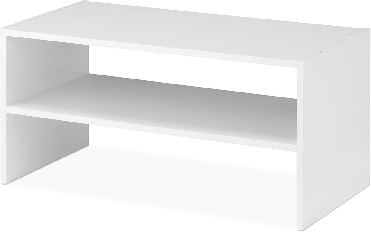 Whitmor Stackable 31" Extra Wide 2-Shelf Storage Organizer, White