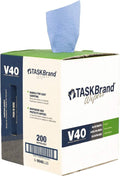 TaskBrand N-V040CGB Blue V40 Value Series Center Pull Wiper Sheets, All-Purpose Disposable Cleaning Towels, 10 x 11.5 Inches, Roll of 200