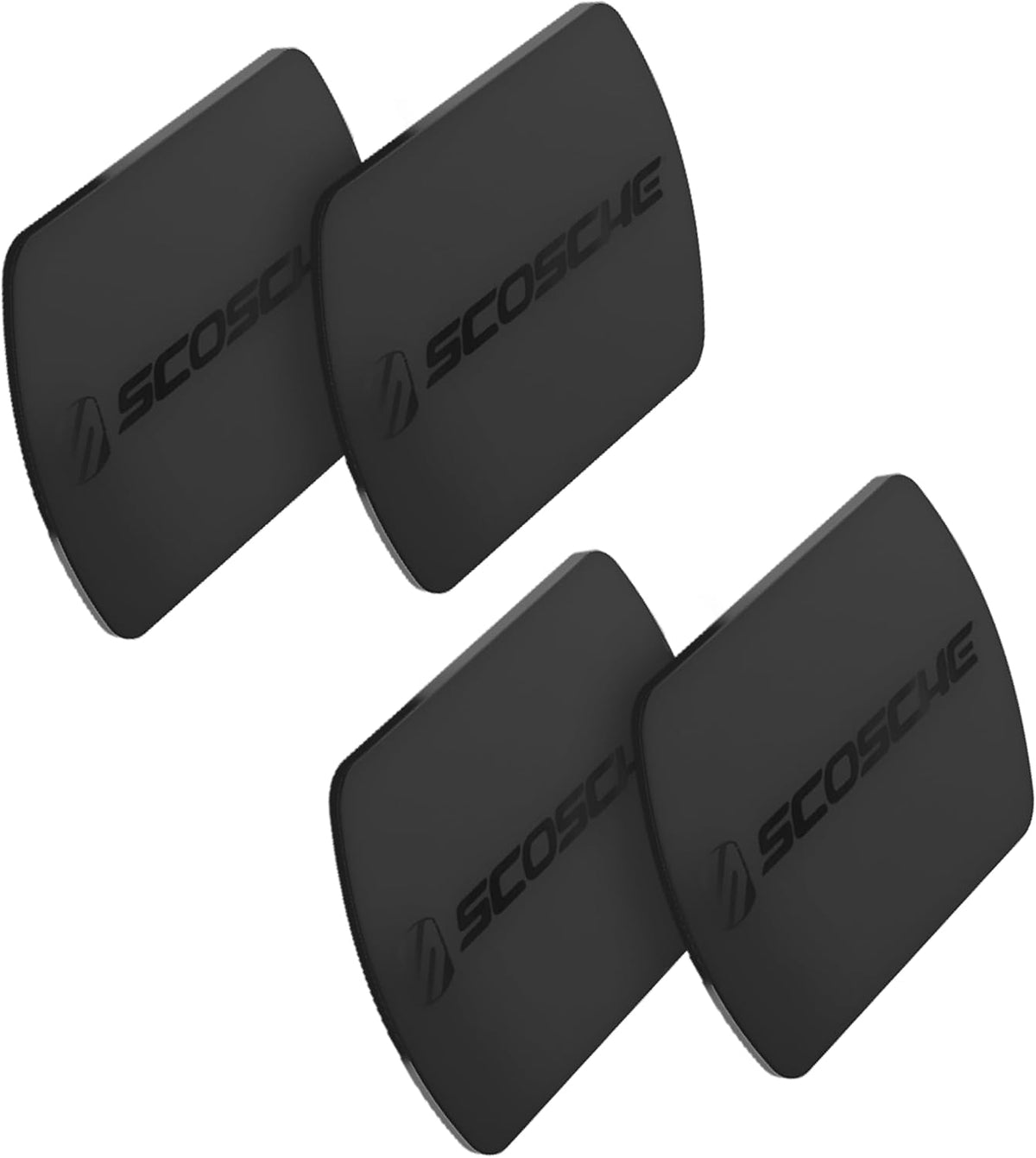 Scosche MagicMount Replacement Metal Plate Kit, Large Metal Plates with Strong Adhesive for Car Magnet Phone Mount Magnetic Cell Phone Holder, Universal Fit with All Devices and Cases, Black, 2-Pack