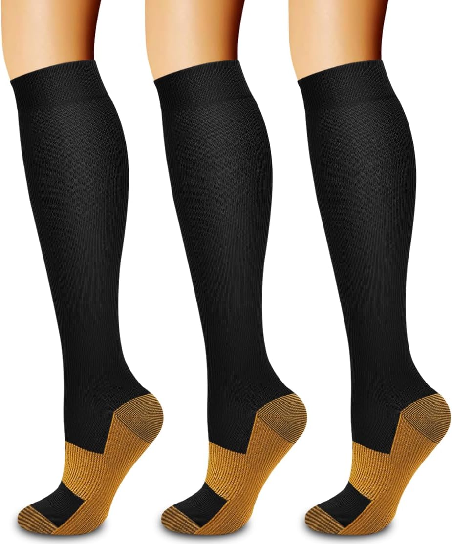 3 Pack Medical Compression Sock-Compression Sock For Women and Men Circulation -Best for Running,Nursing,Athletic Sports