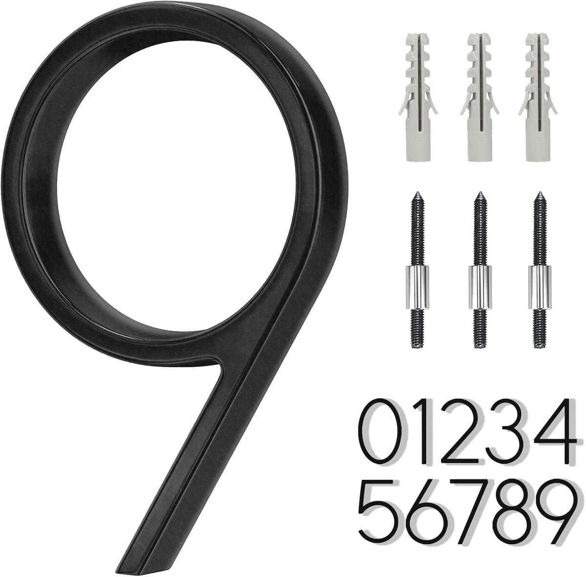5" Stainless Steel Floating House Number, Metal Modern House Numbers (1)