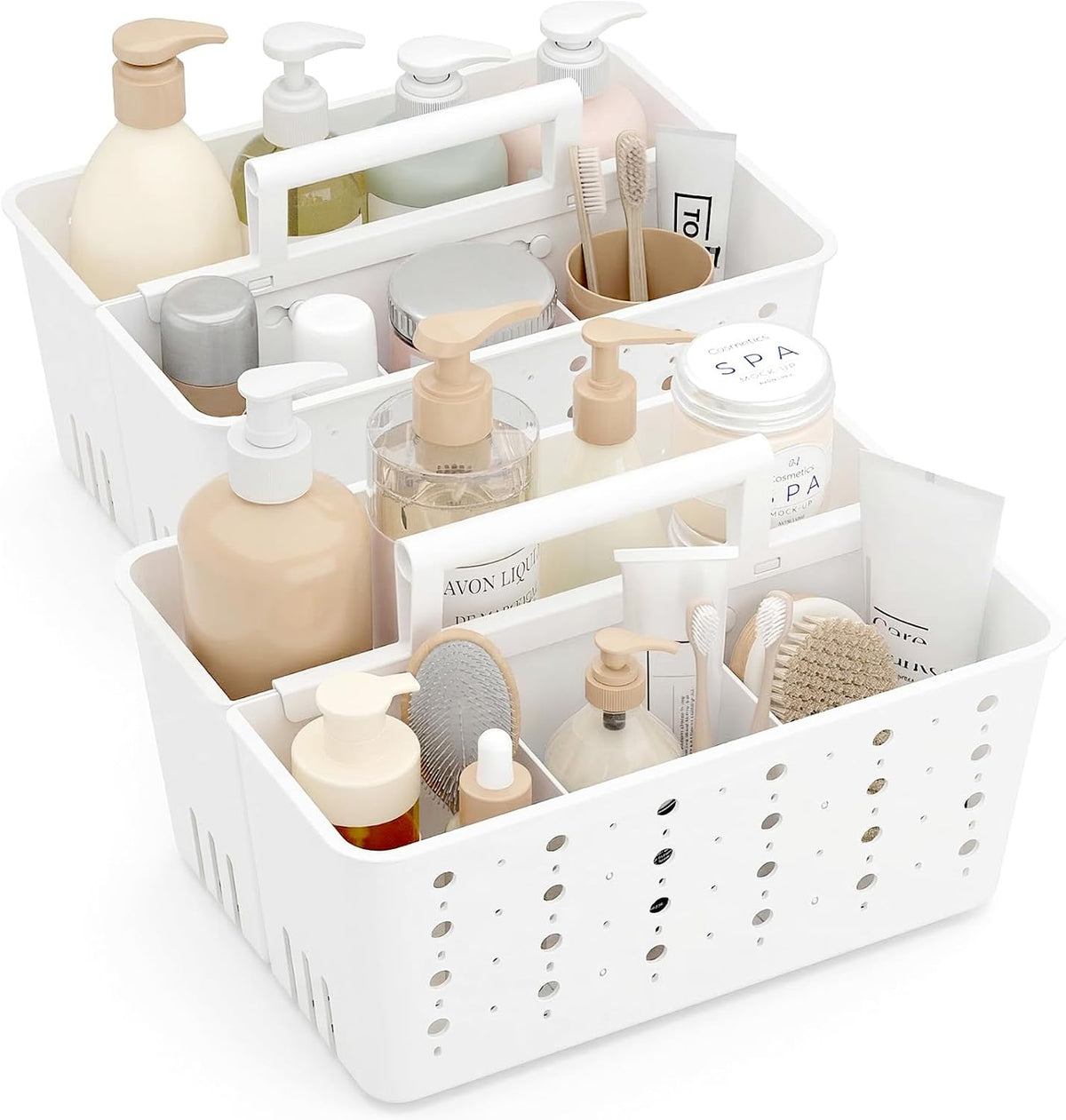 Lifewit Portable Shower Caddy, Plastic Basket Organizer, 1 Pack, White