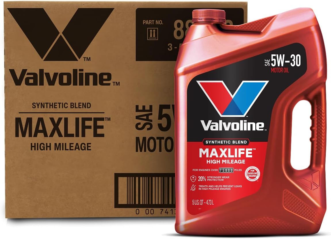 Valvoline High Mileage with MaxLife Technology SAE 10W-40 Synthetic Blend Motor Oil 5 QT