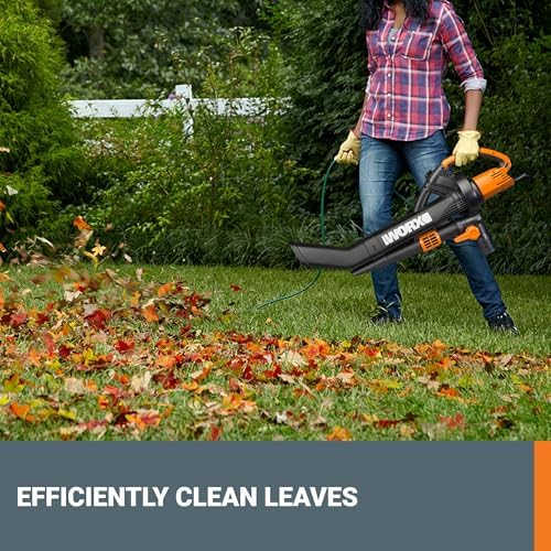 WORX Trivac 3-in-1 Electric Leaf Blower/Leaf Vacuum/Leaf Mulcher, WG509