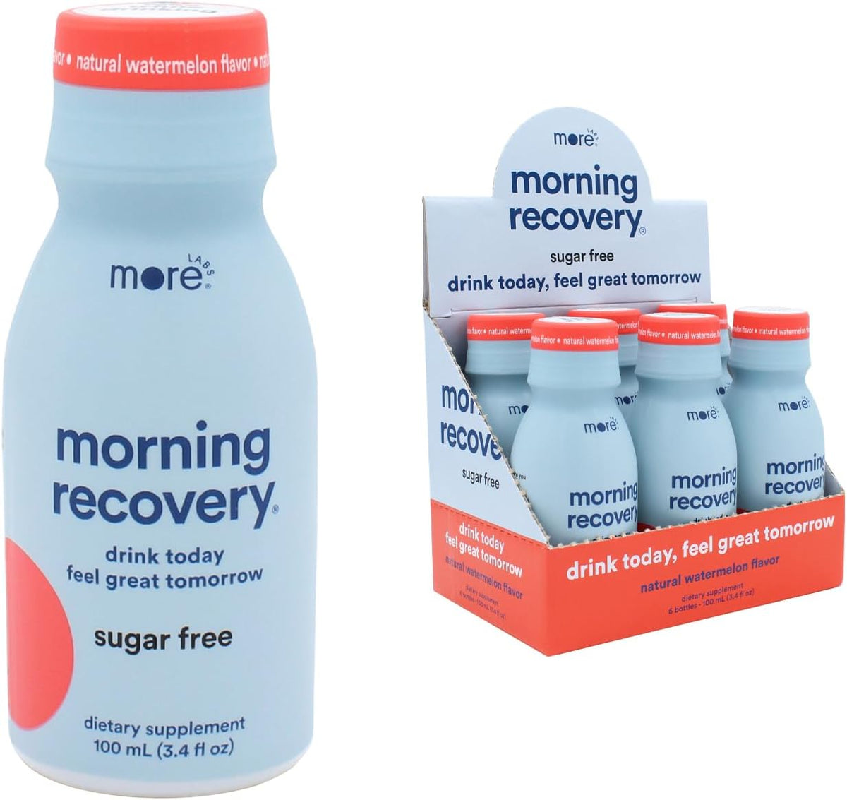 Morning Recovery DHM Electrolyte, Milk Thistle Drink Proprietary Formulation to Hydrate While Drinking, Non GMO, Vegan, Gluten-Free, Sugar-Free Lemon, Pack of 6