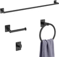 KLJKPA Black Bathroom Accessories Set, 4-Piece Bathroom Hardware Set