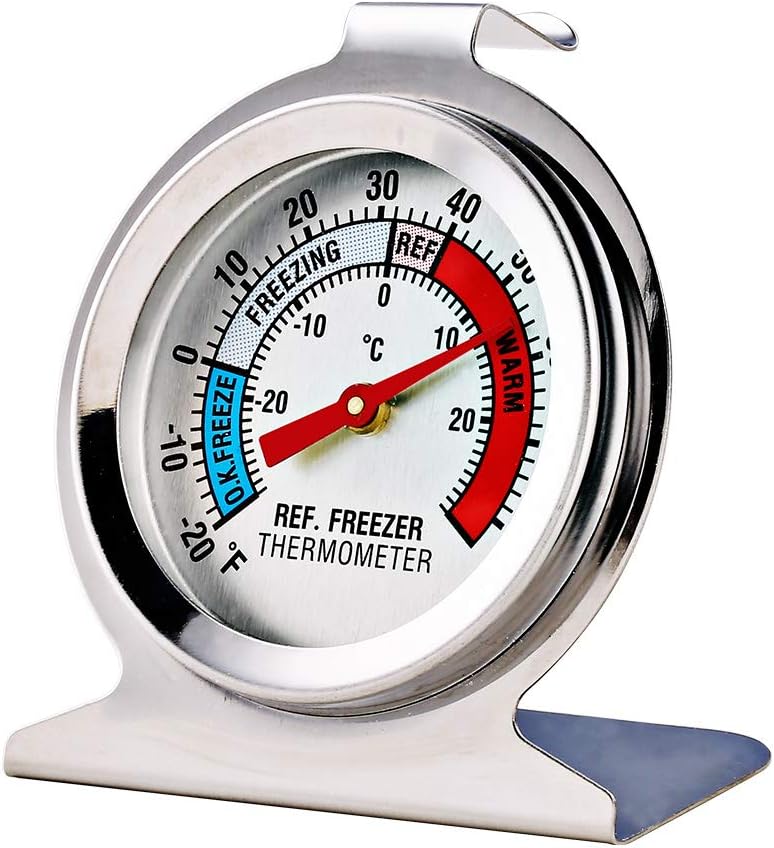 2 Pack Refrigerator Freezer Thermometer Large Dial Analog Thermometer