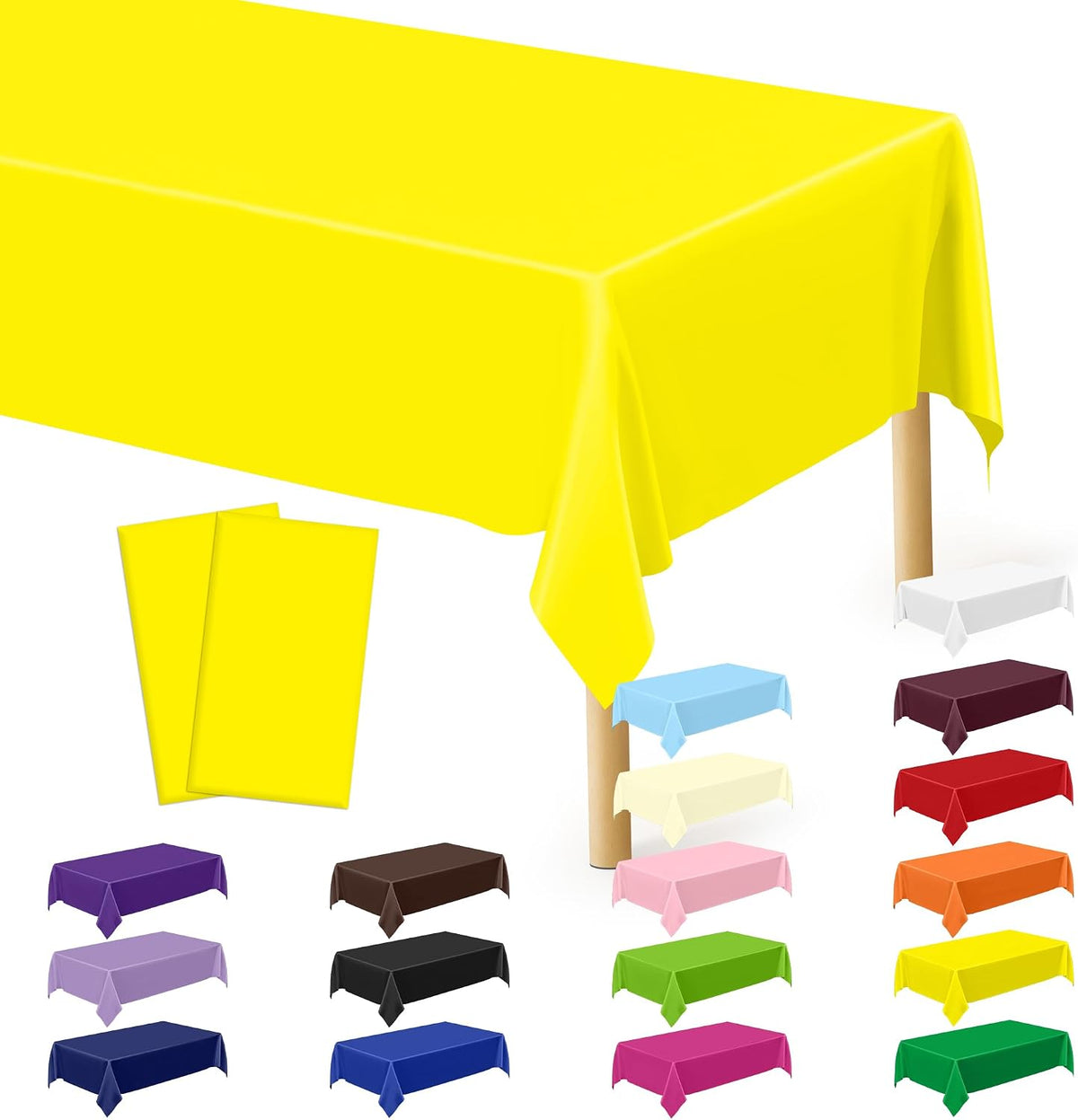 4Pack Black and Gold Tablecloths for Events, 54" x 108" Plastic Table Cloth Disposable for Rectangle Tables, Waterproof Table Cloth Cover for New Years Eve Decorations Holiday Birthday Wedding Dining