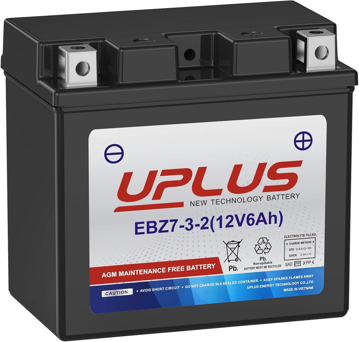 UPLUS ATV Battery YTX14AH-BS, EB14A-4 Scooter Snowmobile UTV Motorcycle Battery Maintenance Free - Sealed AGM Powersports Batteries Compatible with Yamaha Honda Suzuki Kawasaki Polaris