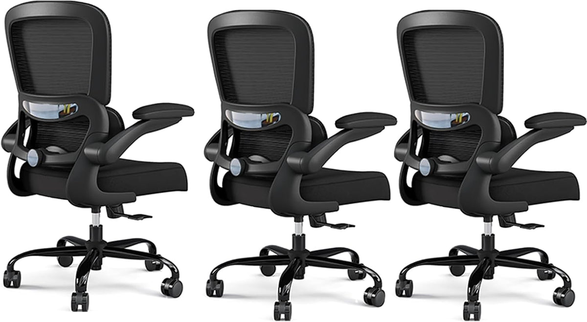 TRALT Office Chair - Ergonomic Desk Chair with Adjustable Lumbar Support, Mesh Computer Chair, Executive Chairs for Home Office Comfortable Lumbar Support (Black)