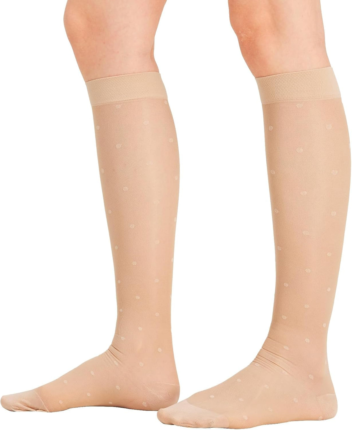 BSERA 2 Pairs Sheer Compression Socks for Women 15-20 mmHg Knee High