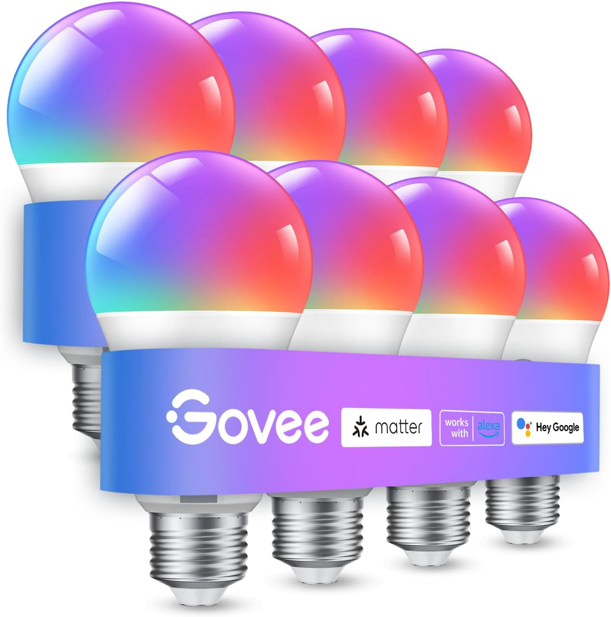 Govee Smart Light Bulbs, A19 Color Changing Light Bulb, 800 LM, E26 Base