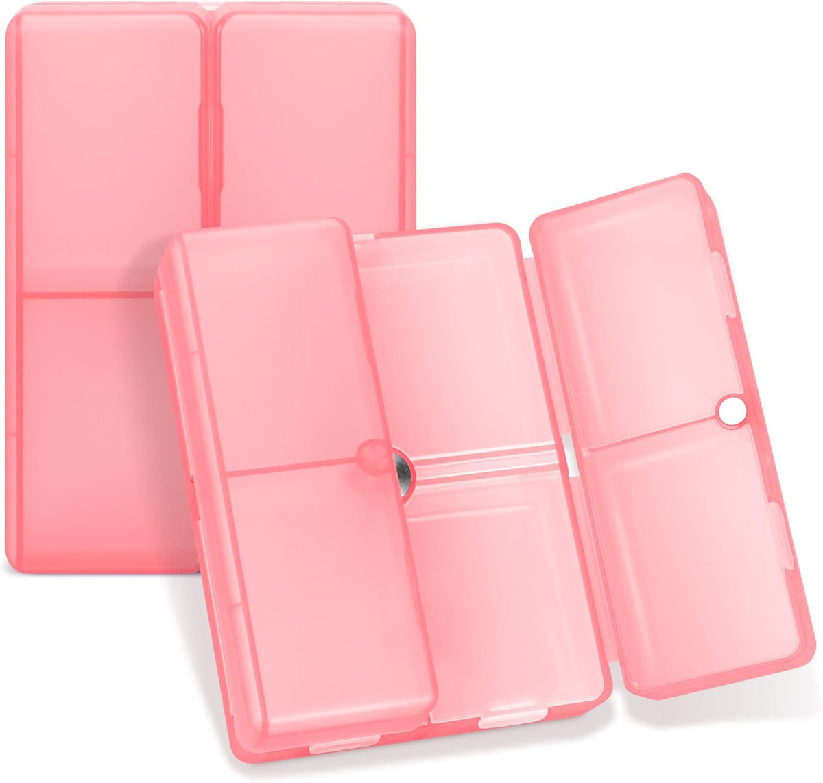 FYY Travel Pill Organizer, 7 Compartments Small Pill Box Medicine Case-Pink