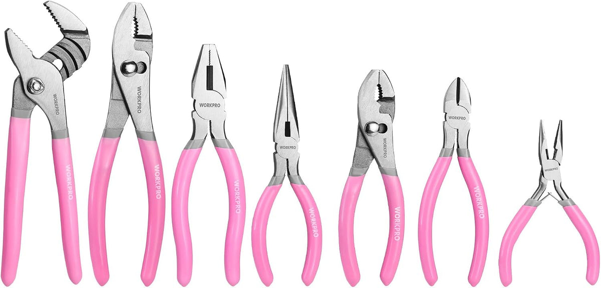 WORKPRO 7-Piece Pliers Set, Pliers Tool Set with Comfort Grip, Blue