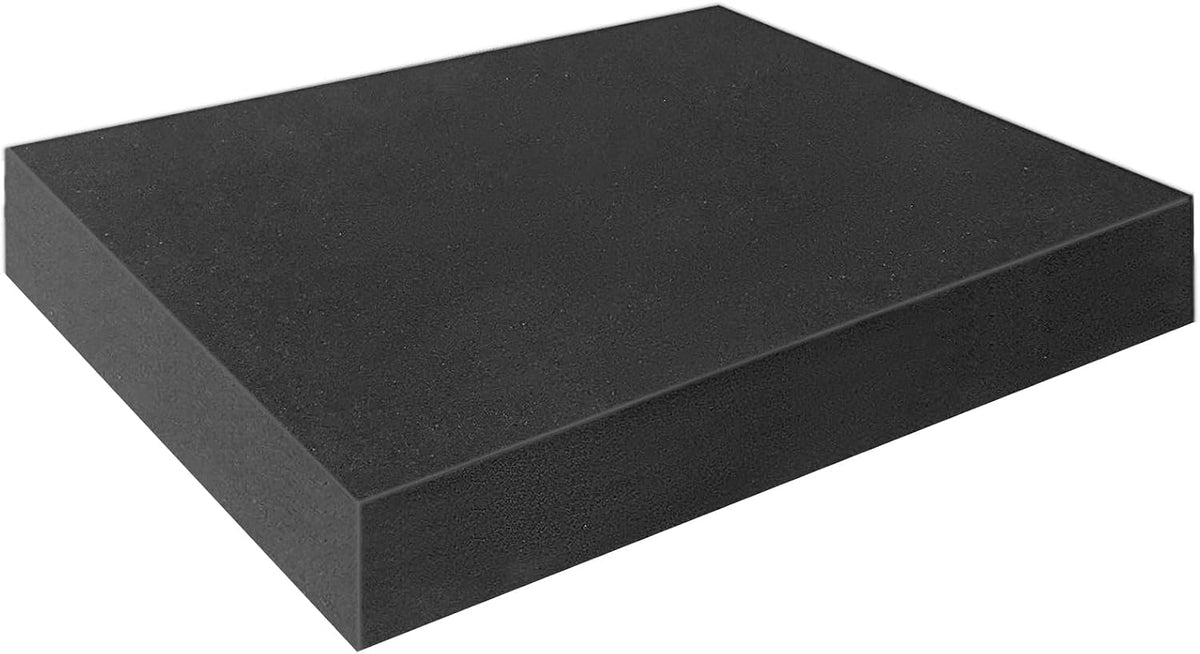 Black Polyurethane Foam Inserts for Cases, 2 Pcs 16 x 12 x 2 Inch, Cuttable Packing Padding for Tool Box, Camera, Crafts and Storage