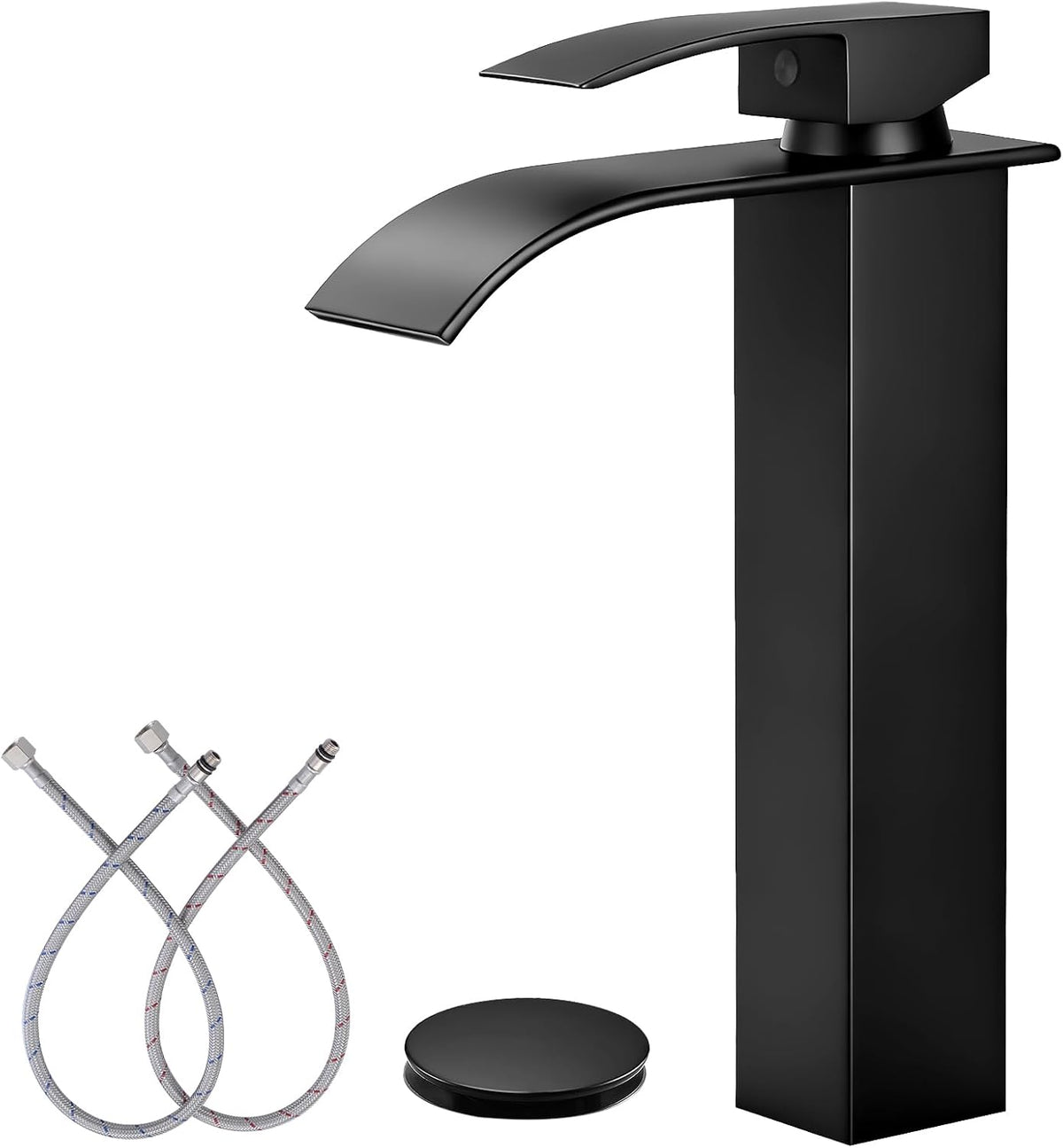 Bathroom Faucet Brushed Nickel Waterfall Single Handle Vanity Faucet