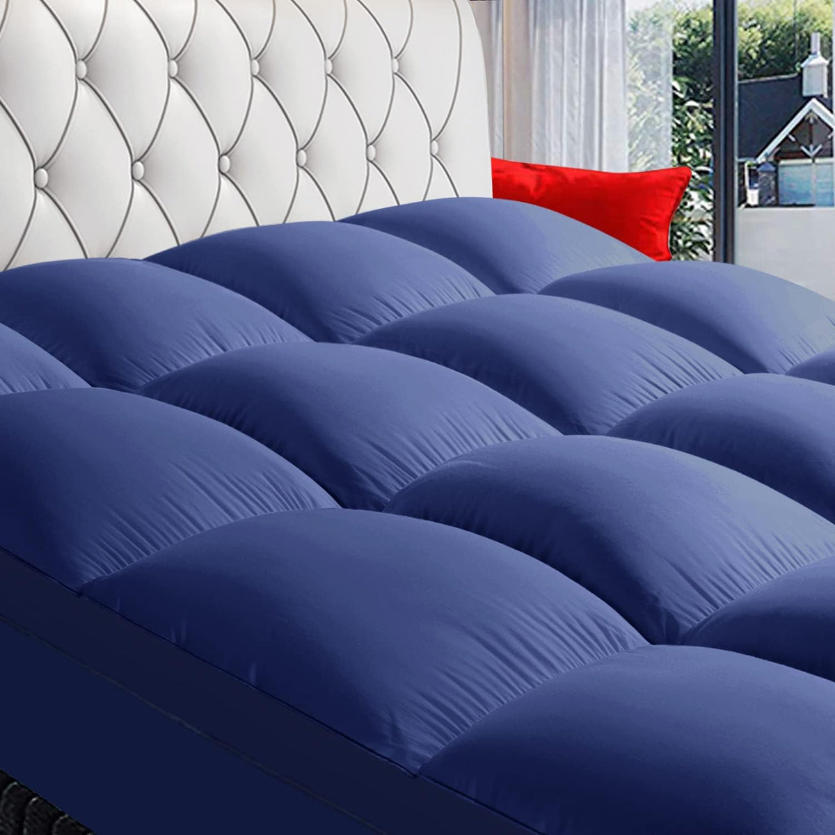 COONP Queen Mattress Topper, Cotton Extra Thick Pillow Top Mattress Pad