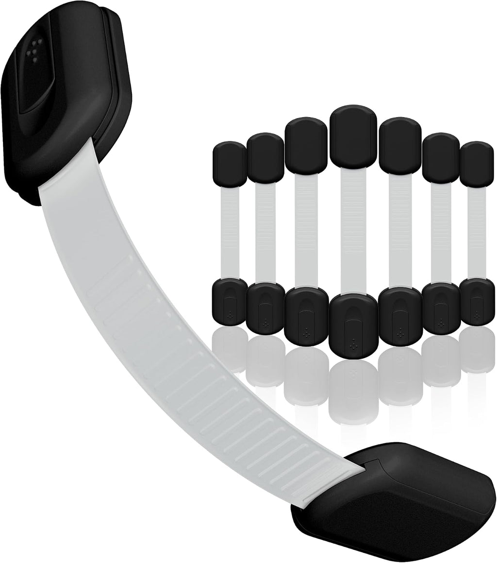 SKYLA HOMES Cabinet Strap Locks for Baby Proofing, 8 Pack, Gray