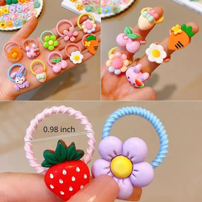 ALTALIVA 100Pcs Baby Hair Ties Cute Elastic Hairbands No Damage Multicolor Small Ponytail Holders for Baby Girls Toddlers Kids