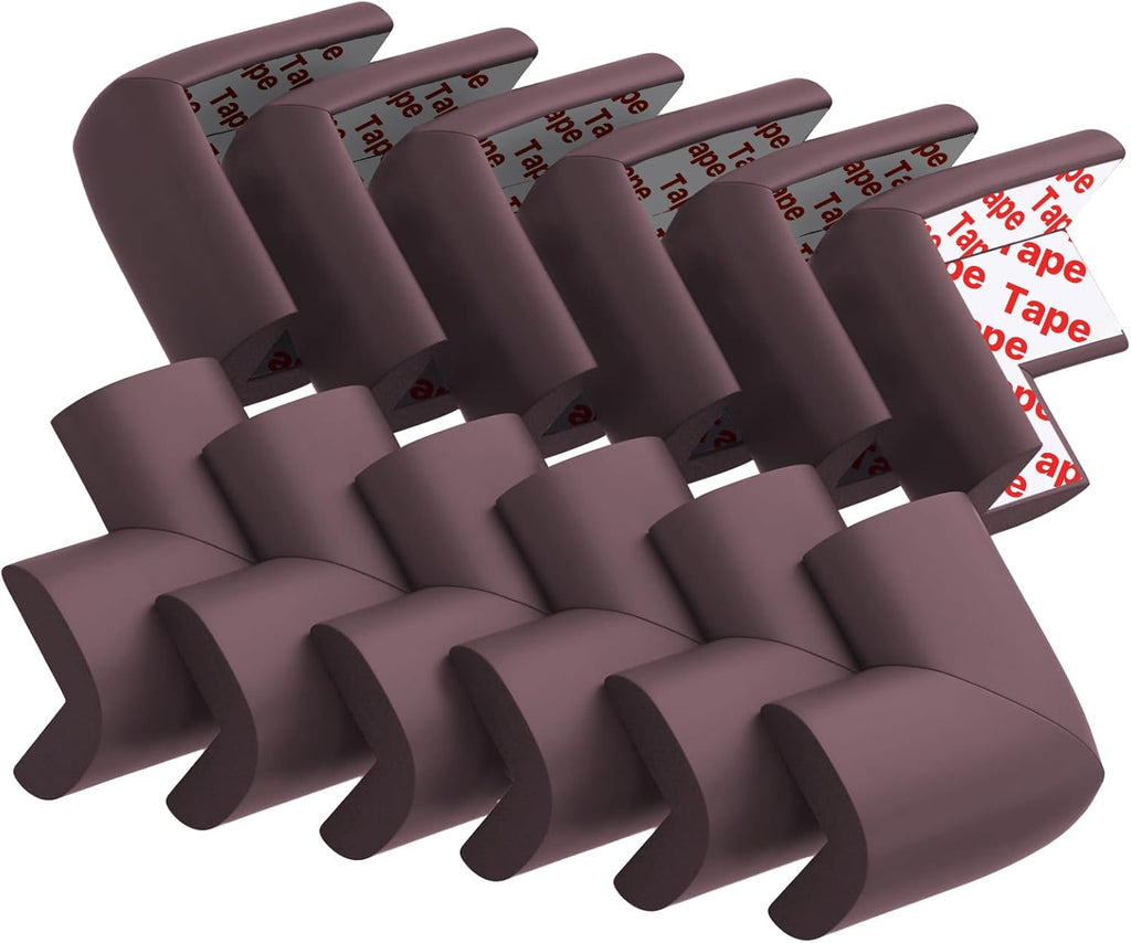 12 Pack Soft Corner Protector Baby Proofing Edge and Corner Guards (Black)