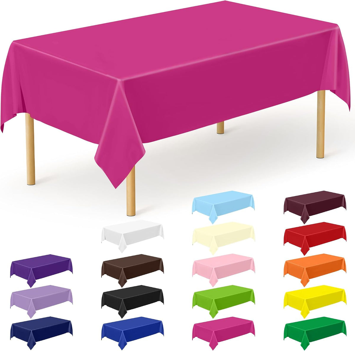 4Pack Black and Gold Tablecloths for Events, 54" x 108" Plastic Table Cloth Disposable for Rectangle Tables, Waterproof Table Cloth Cover for New Years Eve Decorations Holiday Birthday Wedding Dining