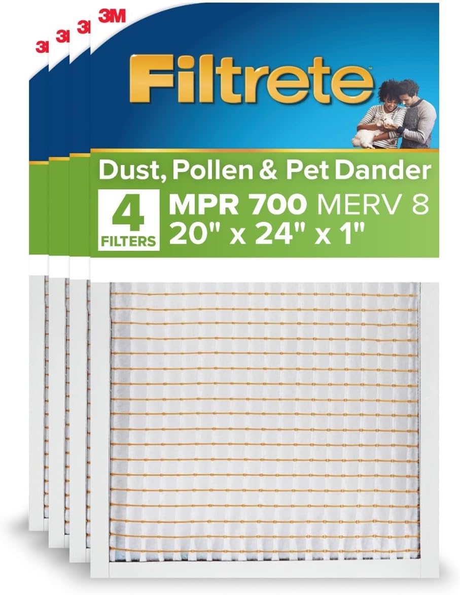 Filtrete 20x30x1 Air Filter, MERV 8, MPR 700, 4 HVAC Filters