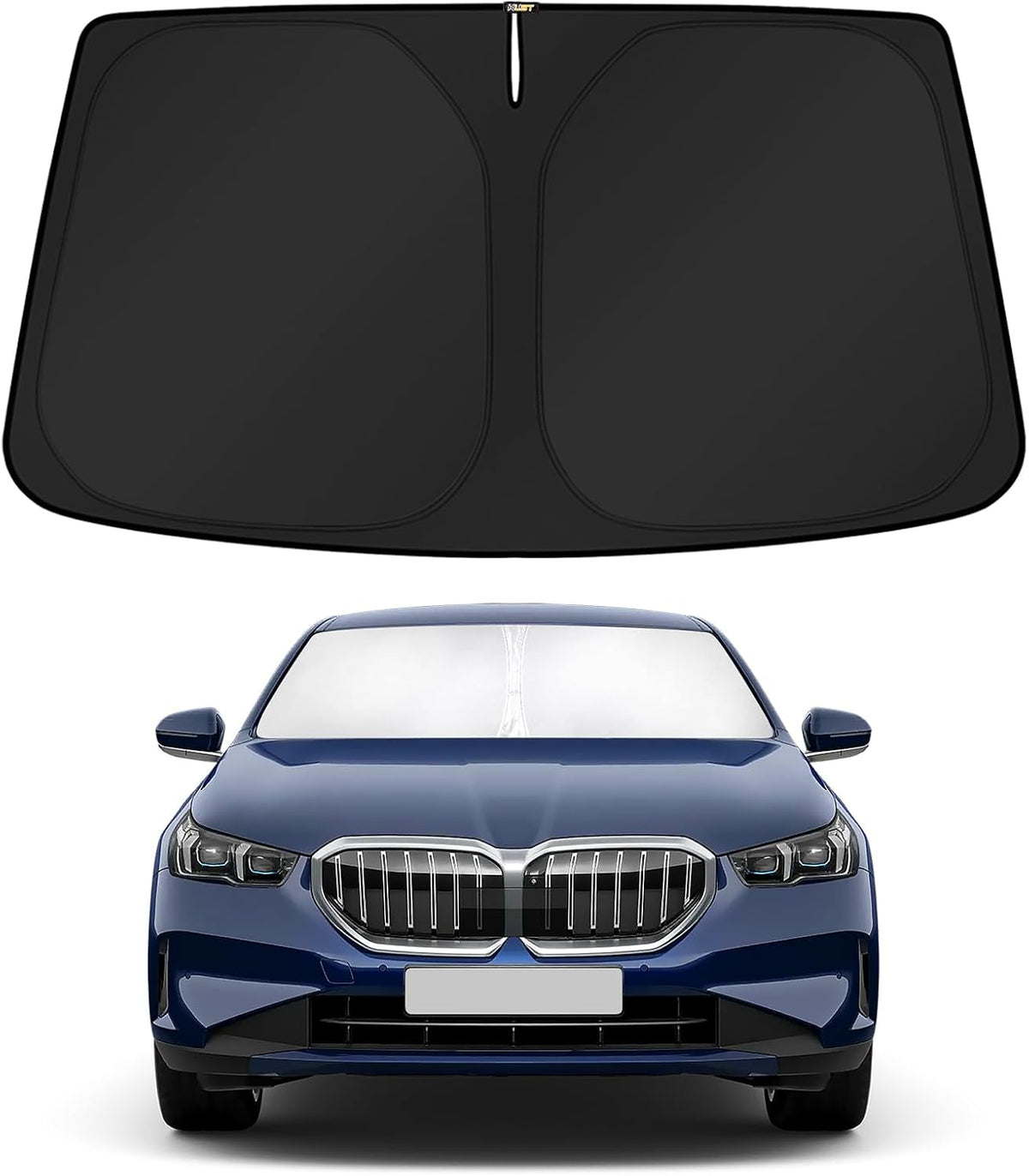KUST Windshield Sun Shade for 2017-2026 Tesla Model Y/Model 3 Sunshade Accessories (Fit 2025-2026 Model Y Juniper / 2024 Model 3 Highland) Upgraded Foldable Sunshade, Blocks UV Rays Keep Car Cool