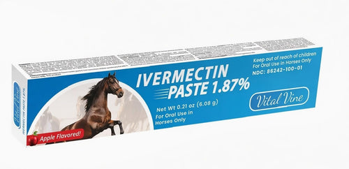 VITALVINE Ivermectin 1.87% Paste for Horses – Apple Flavor 6.08g Syringe, Treats Horses Up to 1250 lbs (1-Pack)