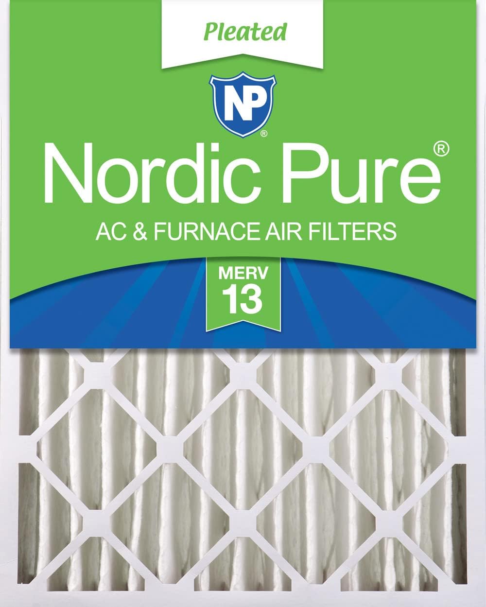 Nordic Pure 20x25x4 (19_1/2 x 24_1/2 x 3_5/8) Pleated MERV 12 Air Filters 2 Pack