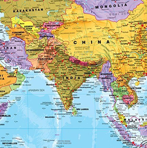 Giant World Map - Mega-Map Of The World 46 x 80 - Laminated - 2026 Updated