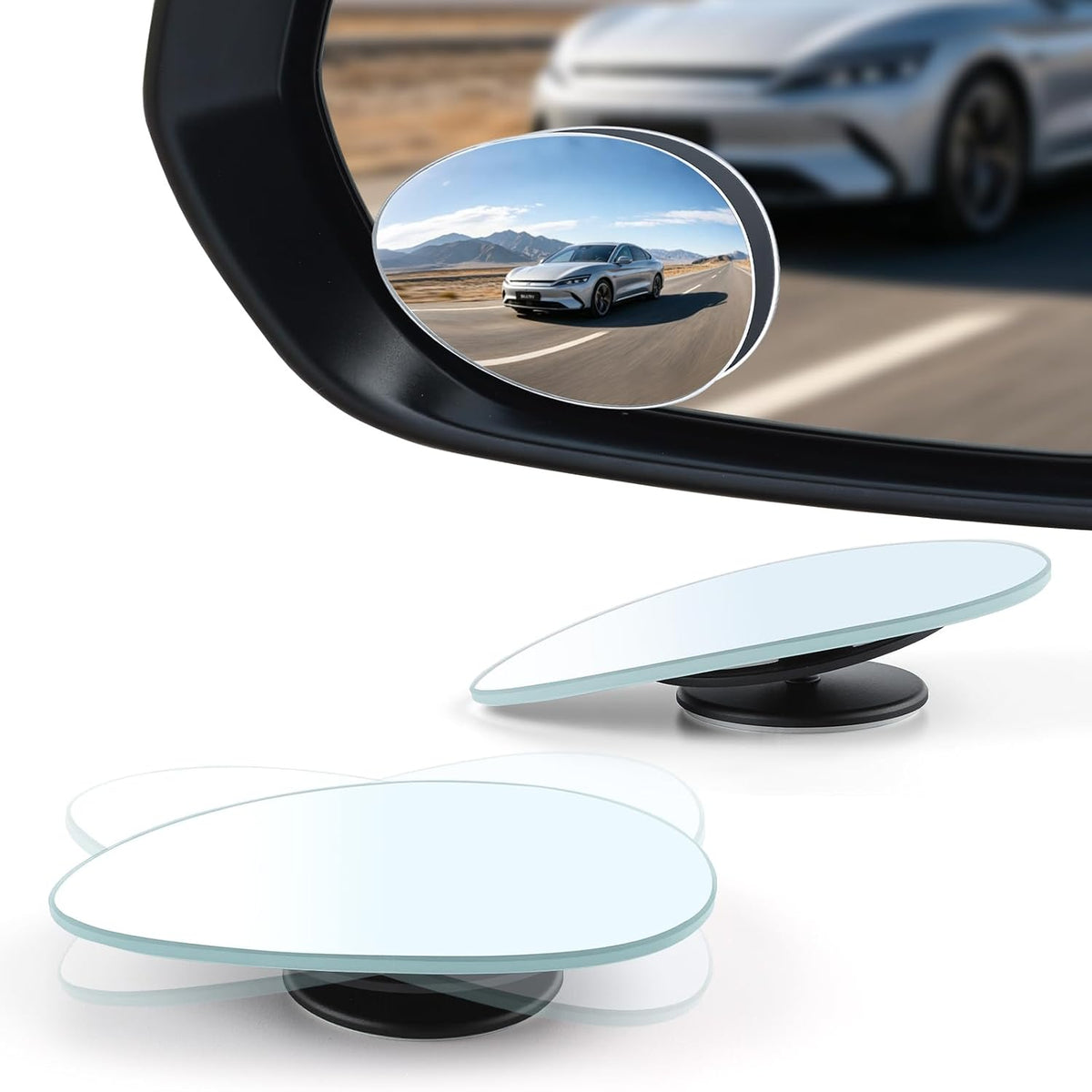 LivTee Blind Spot Mirrors, Heart Shaped HD Glass Frameless Convex Rear View Mirrors, Wide Angle Adjustable Stick for Side Mirror, Automotive Exterior Accessories for Car, SUV & Trucks, Pack of 2