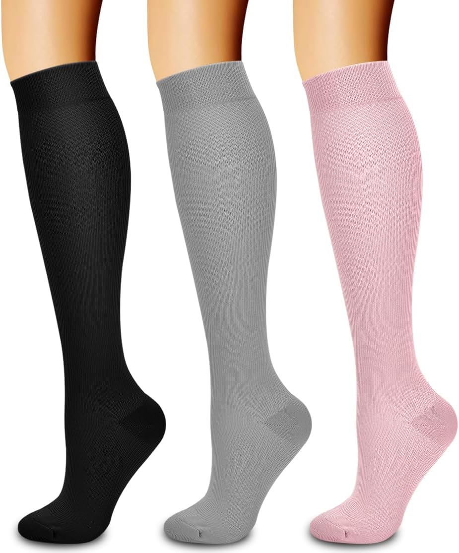 3 Pack Medical Compression Sock-Compression Sock For Women and Men Circulation -Best for Running,Nursing,Athletic Sports