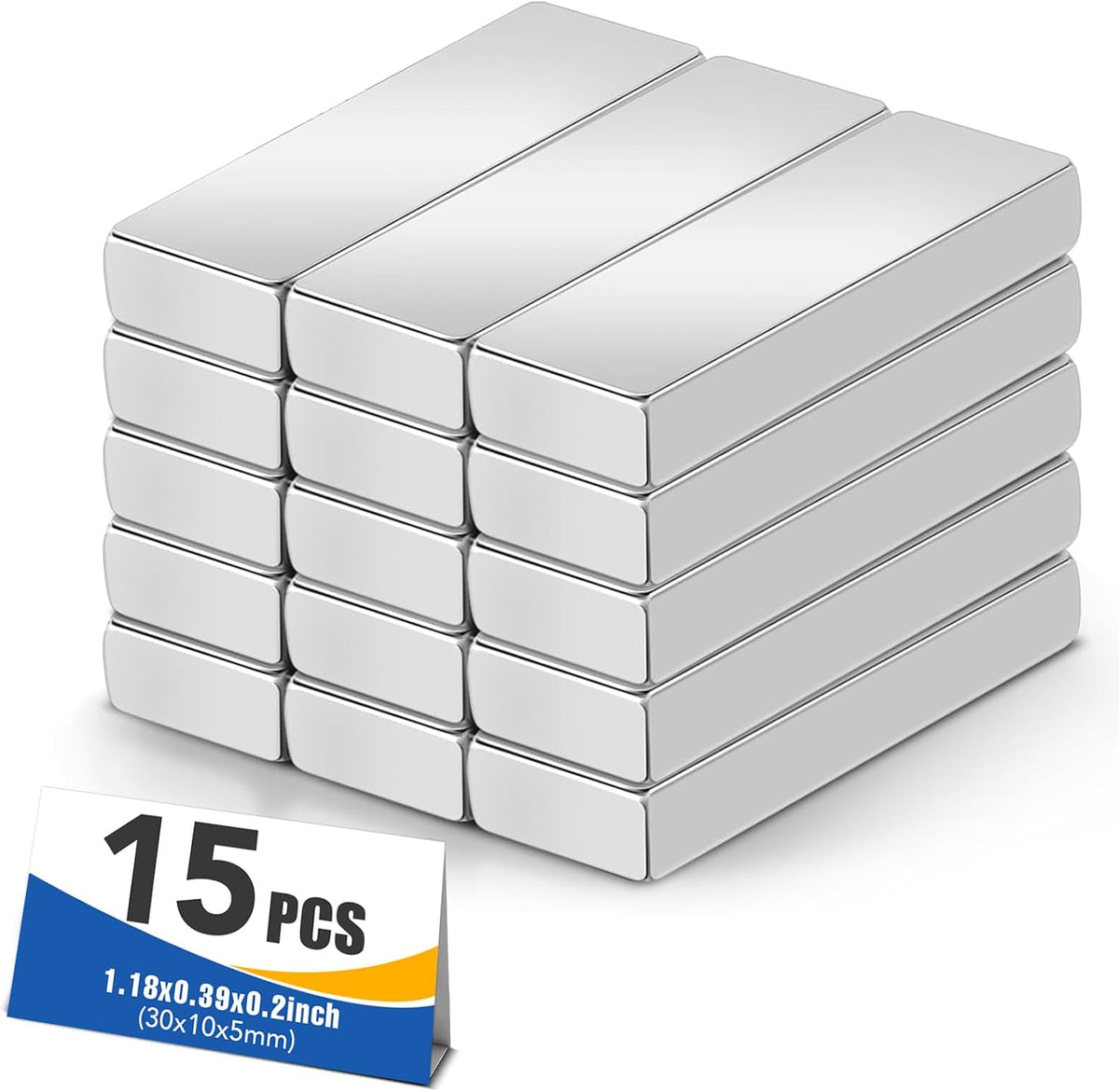 MIKEDE Strong Neodymium Magnets with Adhensive Backing 60x10x3 mm, 5 Pcs