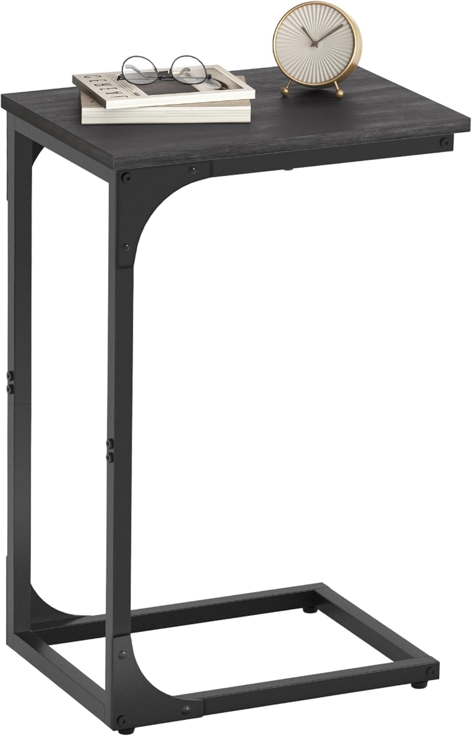 VASAGLE C-Shaped End Table, Small Sofa Side Table with Metal Frame