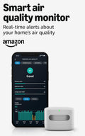 Amazon Smart Air Quality Monitor, Detects temperature, humidity, carbon monoxide, PM2.5 and VOCs, Get notifications when air quality drops, Works with Alexa