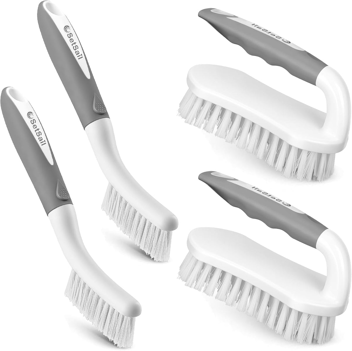 SetSail Scrub Brush, Heavy-Duty Scrub Brushes for Cleaning with Stiff Bristles Cleaning Brush for Shower, Bathroom, Carpet, Kitchen and Bathtub Scrubber - 2 Pack