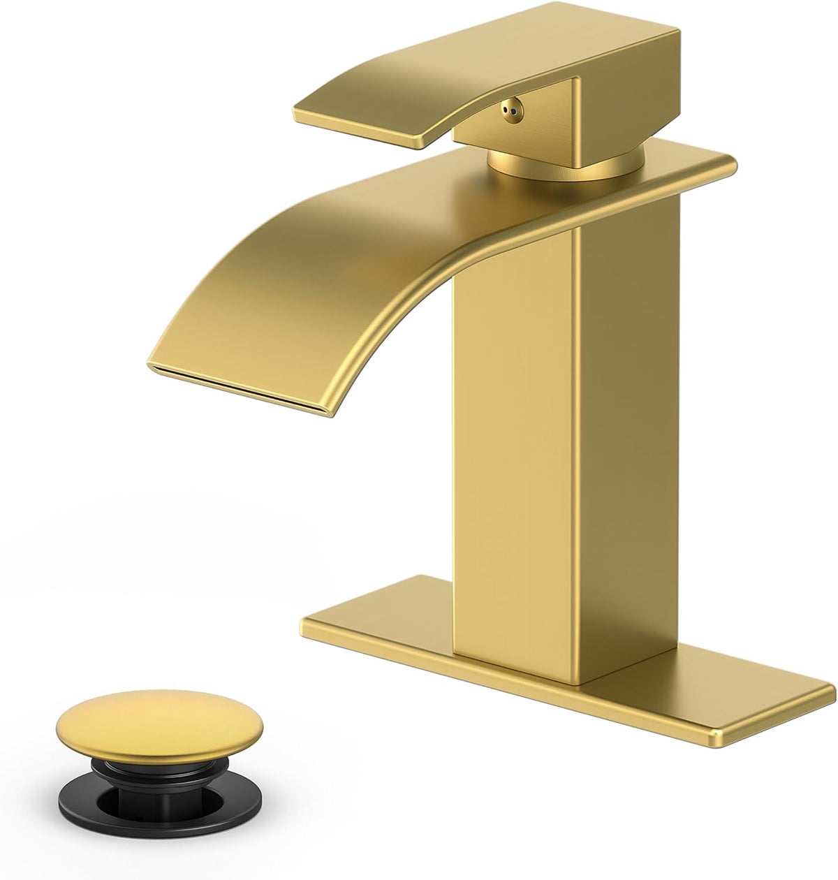 Ryuwanku Waterfall Bathroom Faucet, Matte Black Stainless Steel, 1-Handle