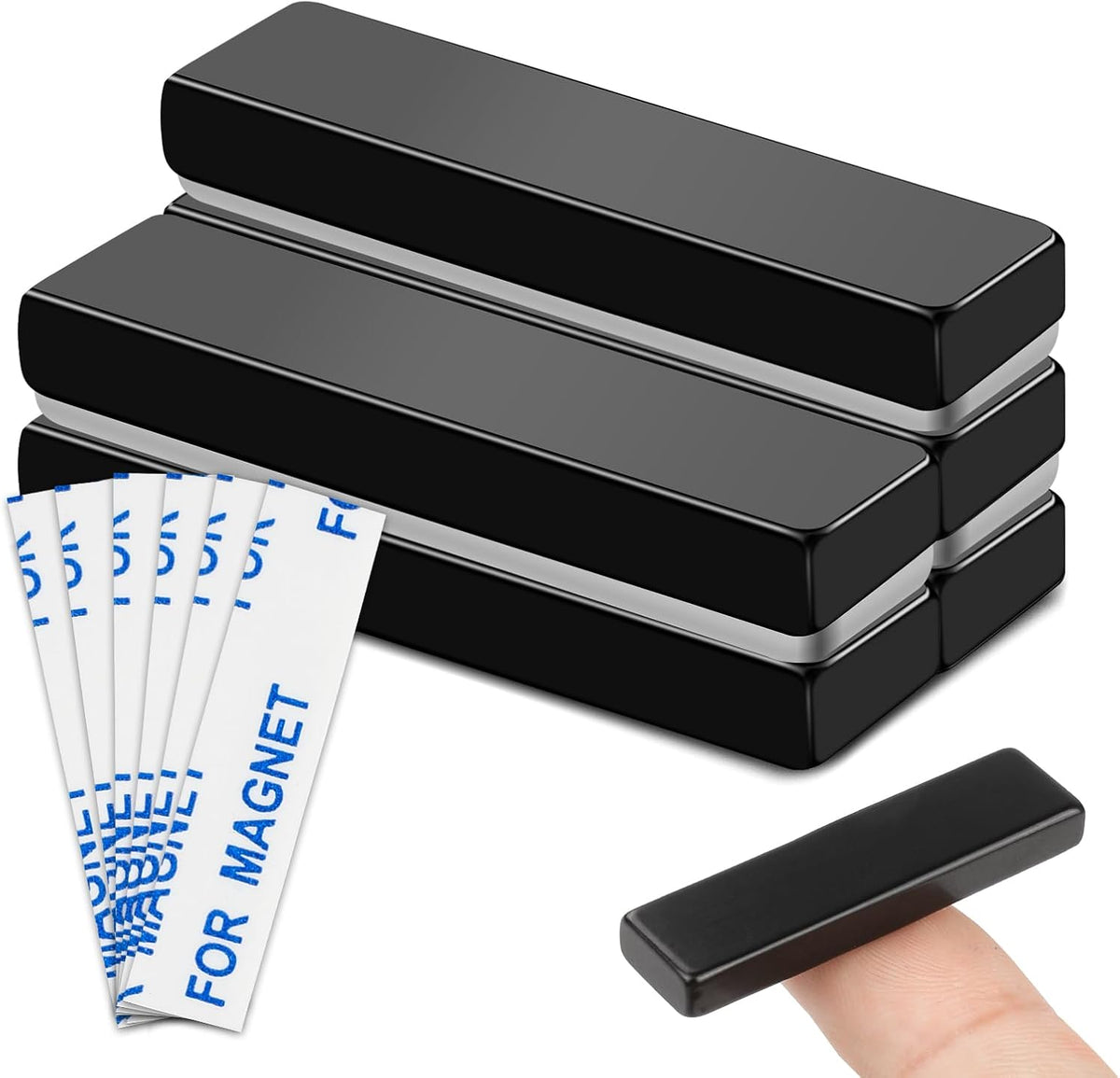 MIKEDE Strong Neodymium Magnets with Adhensive Backing 60x10x3 mm, 5 Pcs