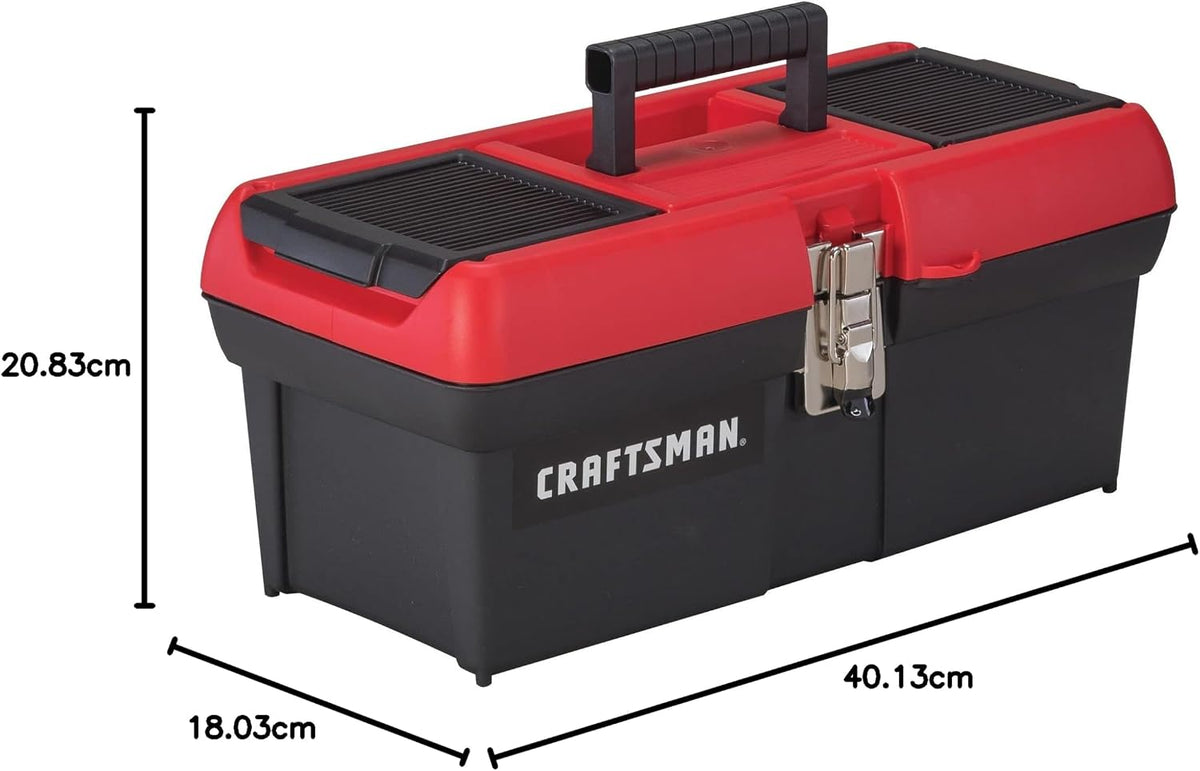 CRAFTSMAN Tool Box, Lockable, 16 in., Red/Black (CMST16901)