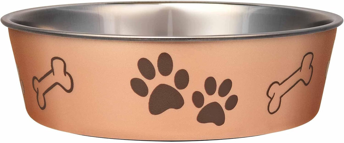 Loving Pets Bella Dog Bowls- Stainless Steel Dog & Cat Bowls - Spill Proof Dog Food Bowl, Cat Bowl, Puppy Essentials & Pet Supplies Great for Home & Travel (Medium 20-35 lbs, Blueberry)